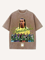 Ronaldinho Print Round Neck T-shirt