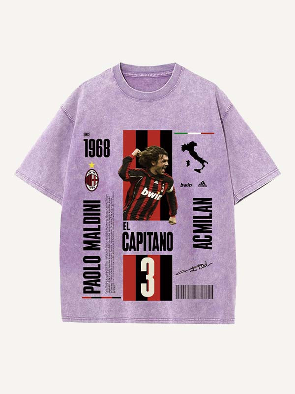 Paolo Maldini Print Round Neck T-shirt