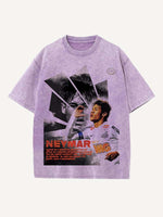 Neymar Print Round Neck T-shirt