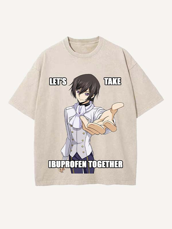 Code Geass Print Round Neck T-shirt