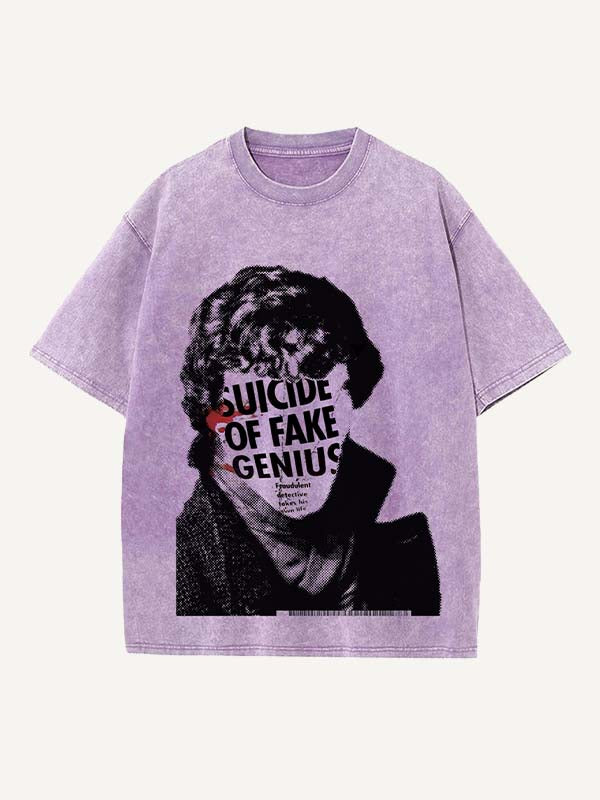 Sherlock Print Round Neck T-shirt
