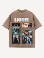Lionel Messi Print Round Neck T-shirt