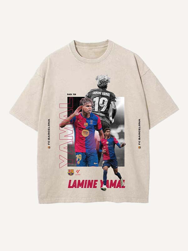 Lamine Yamal Print Round Neck T-shirt