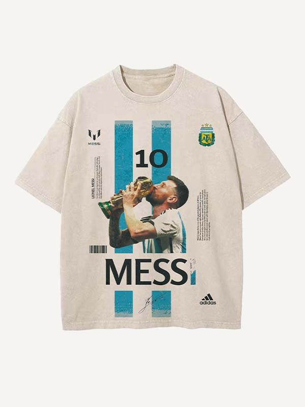 Lionel Messi Print Round Neck T-shirt