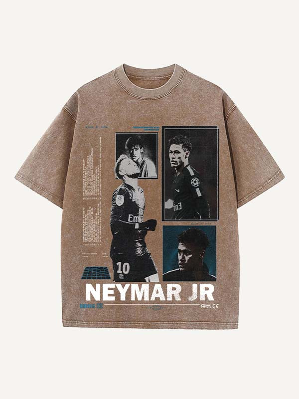 Neymar Print Round Neck T-shirt