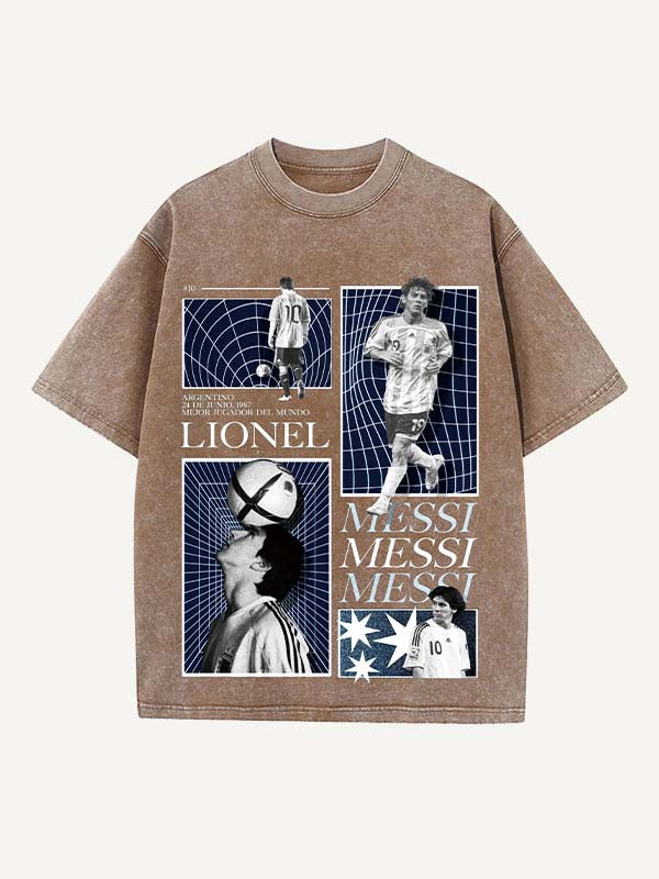 Lionel Messi Print Round Neck T-shirt