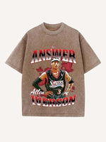 Allen Iverson Print Round Neck T-shirt