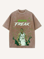 Giannis Antetokounmpo Print Round Neck T-shirt