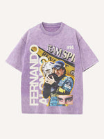 Fernando Alonso Print Round Neck T-shirt