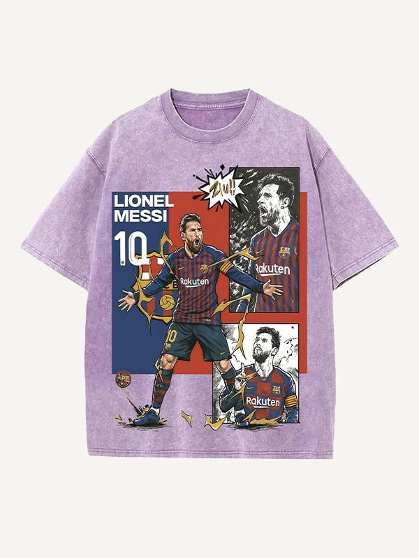 Lionel Messi Print Round Neck T-shirt