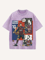 Lionel Messi Print Round Neck T-shirt