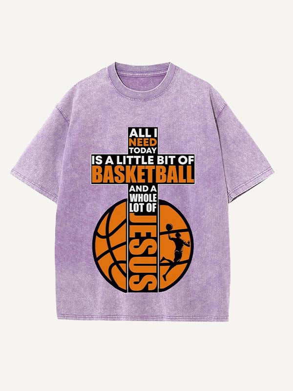 Basketball Aesthetic Print Round Neck T-shirt