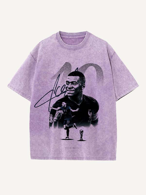 Kylian Mbappé Print Round Neck T-shirt