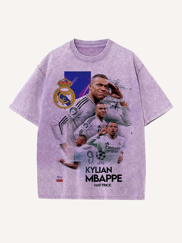 Kylian Mbappé Print Round Neck T-shirt
