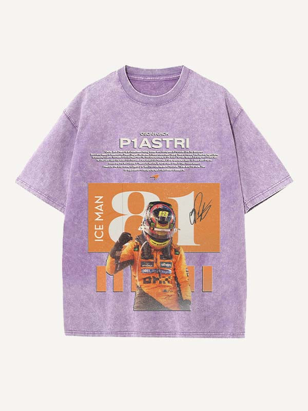 Oscar Piastri Print Round Neck T-shirt