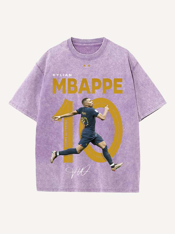 Kylian Mbappé Print Round Neck T-shirt
