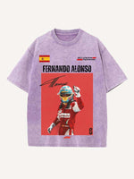 Fernando Alonso Print Round Neck T-shirt