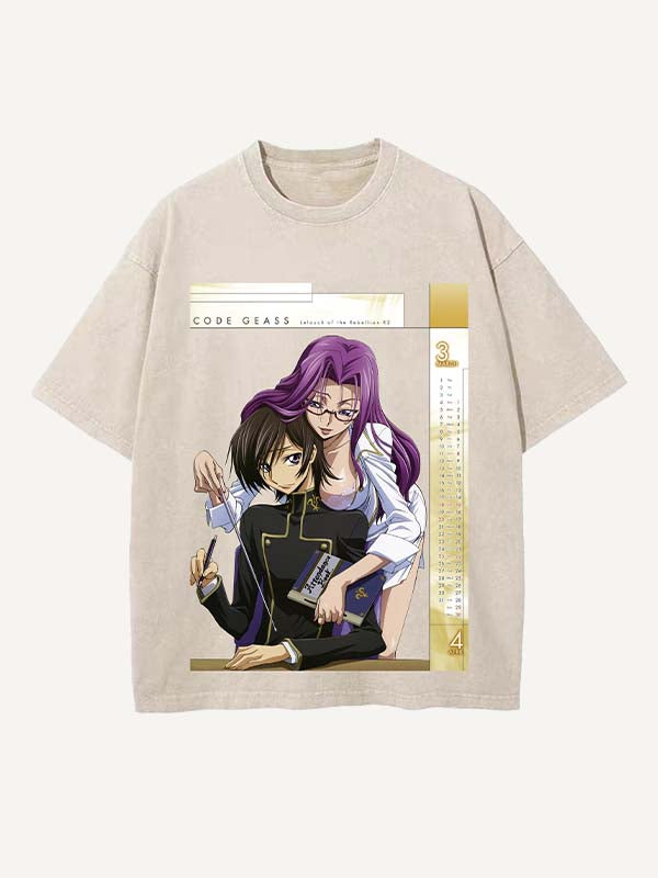 Code Geass Print Round Neck T-shirt