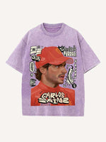 Carlos Sainz Print Round Neck T-shirt