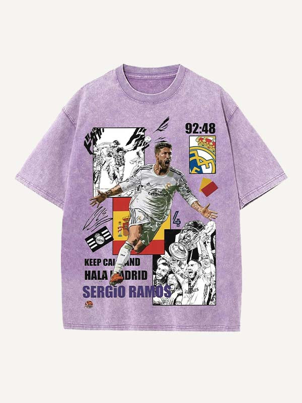 Sergio Ramos Print Round Neck T-shirt