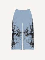 Cross&Graphic Print Elastic Waist Pants