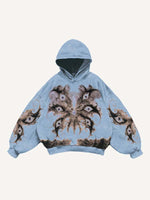 Eye&Wing&Graphic Print Slant Pockets Hoodie