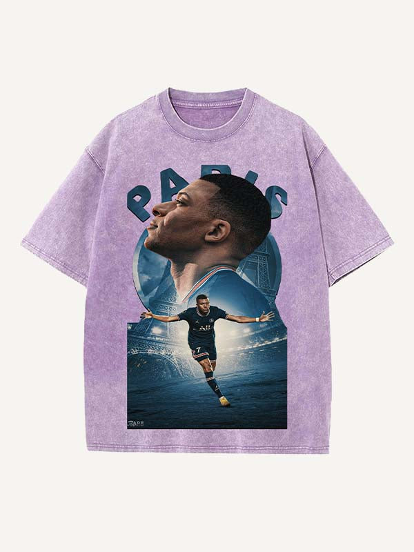 Kylian Mbappé Print Round Neck T-shirt