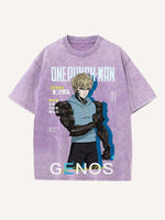 One-Punch Man Print Round Neck T-shirt