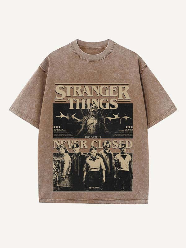 Stranger Things Print Round Neck T-shirt