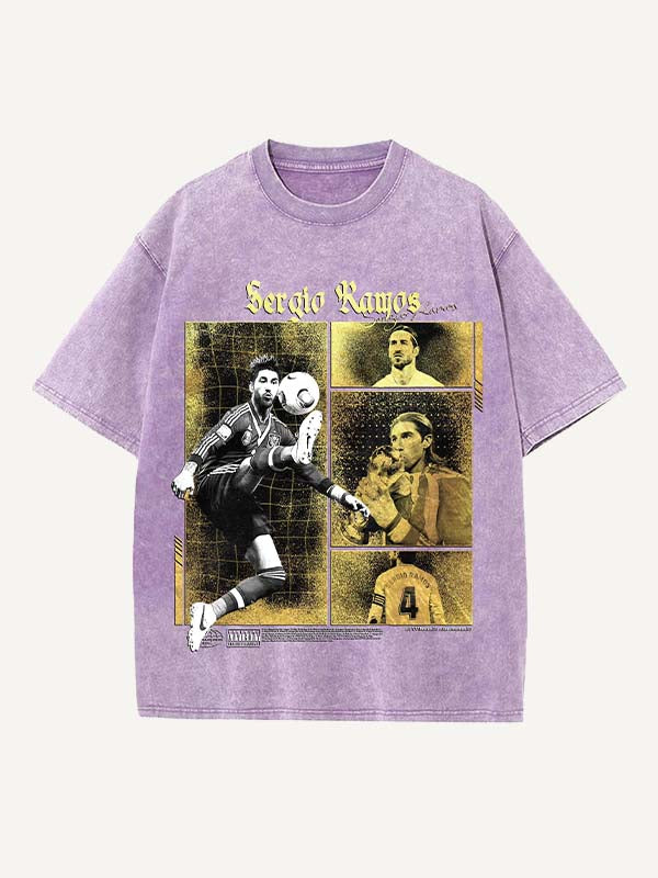 Sergio Ramos Print Round Neck T-shirt