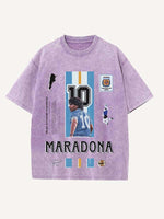 Diego Maradona Print Round Neck T-shirt