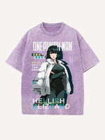 One-Punch Man Print Round Neck T-shirt