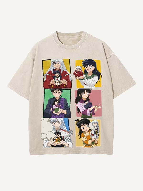 Inuyasha Print Round Neck T-shirt