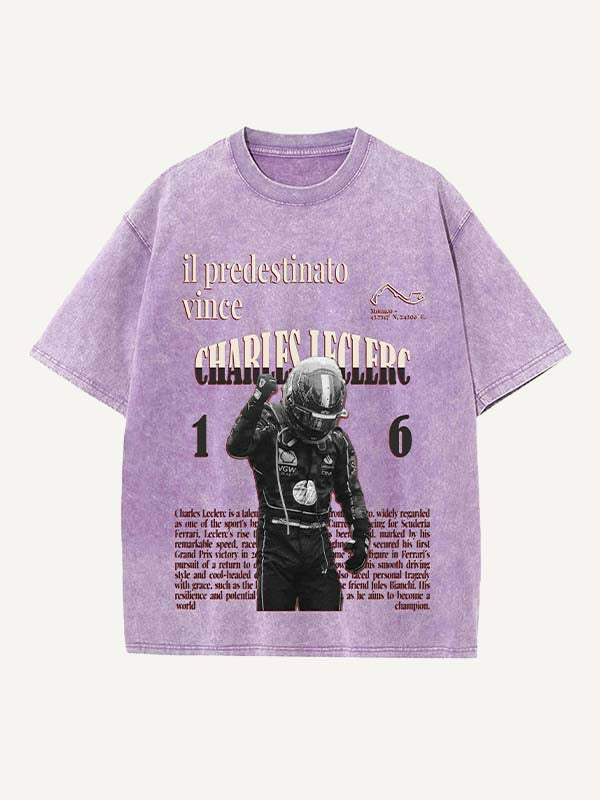 Charles Leclerc Print Round Neck T-shirt