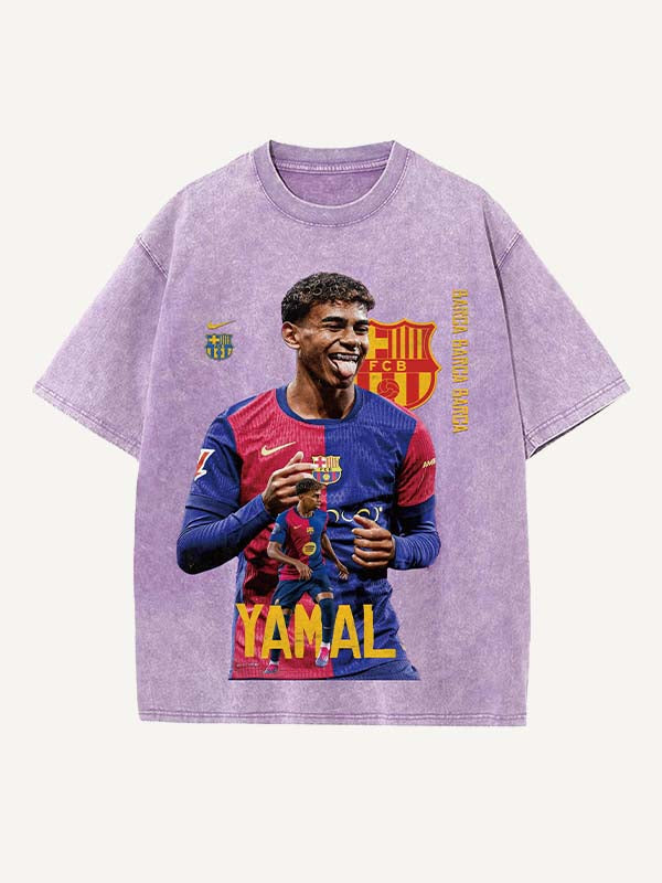 Lamine Yamal Print Round Neck T-shirt