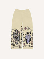 Figure&Graphic Print Elastic Waist Pants