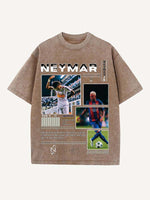 Neymar Print Round Neck T-shirt