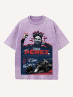 Sergio Perez Print Round Neck T-shirt