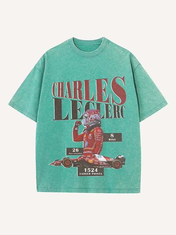 Charles Leclerc Print Round Neck T-shirt