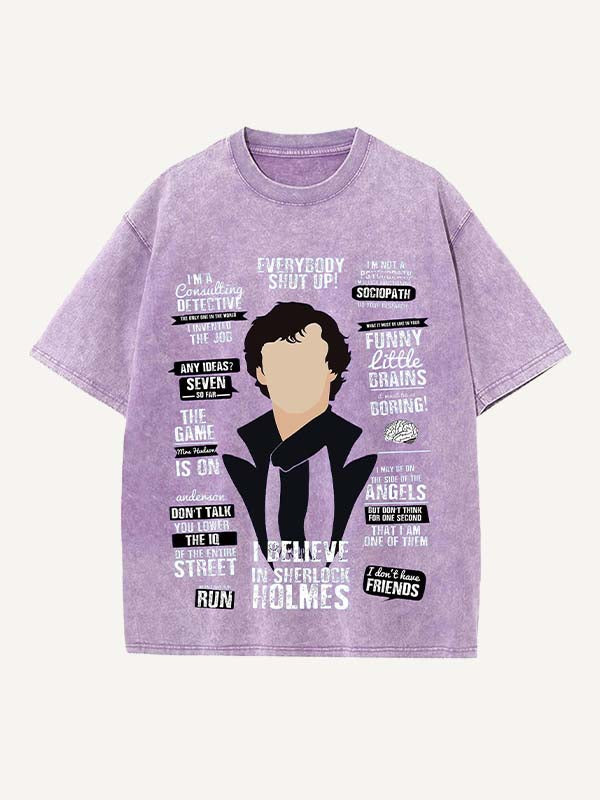 Sherlock Print Round Neck T-shirt