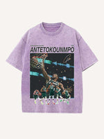 Giannis Antetokounmpo Print Round Neck T-shirt