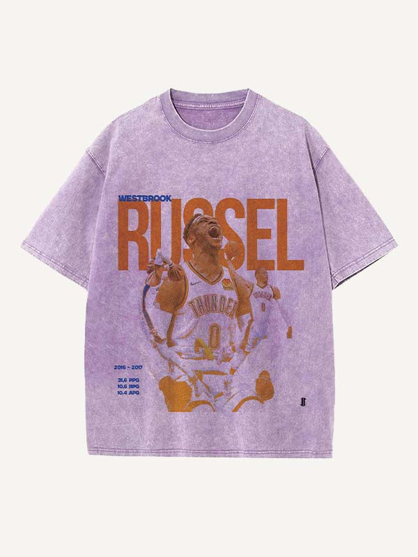 Russell Westbrook Print Round Neck T-shirt