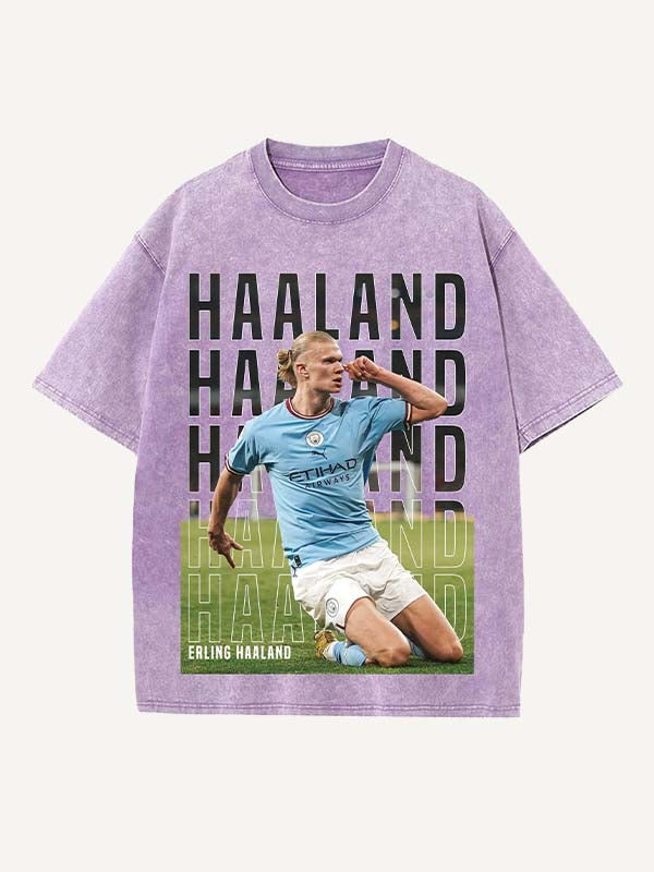 Erling Haaland Print Round Neck T-shirt