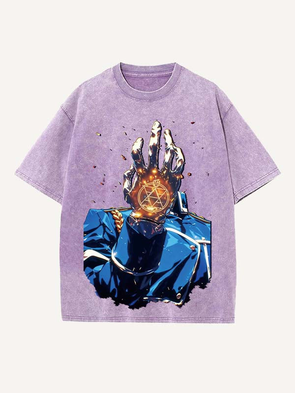 Fullmetal Alchemist Print Round Neck T-shirt