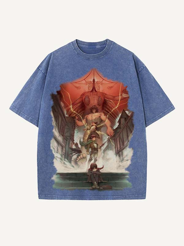 Attack on Titan Print Round Neck T-shirt