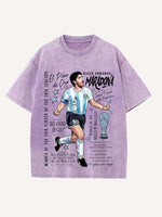 Diego Maradona Print Round Neck T-shirt