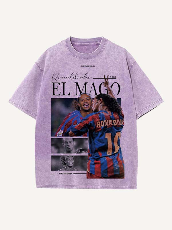 Ronaldinho Print Round Neck T-shirt