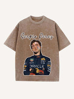 Sergio Perez Print Round Neck T-shirt