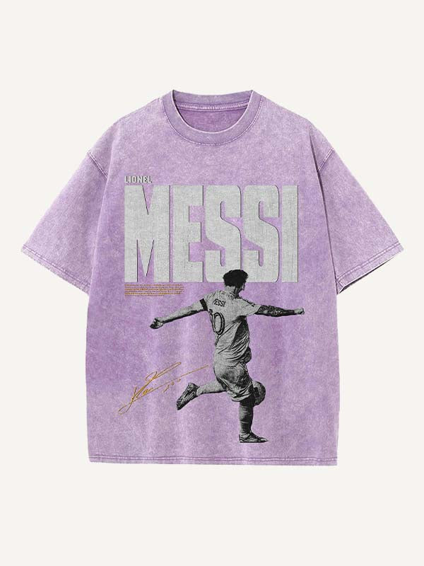 Lionel Messi Print Round Neck T-shirt