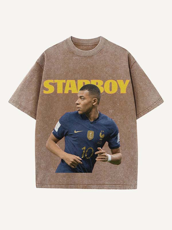 Kylian Mbappé Print Round Neck T-shirt